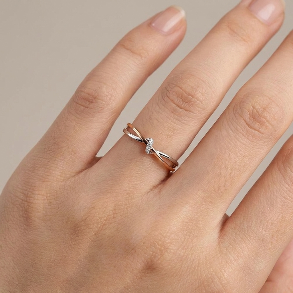 Twin Crossline Thin Ring