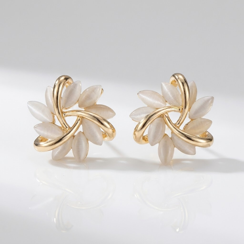 Classic Gold Petal Earrings