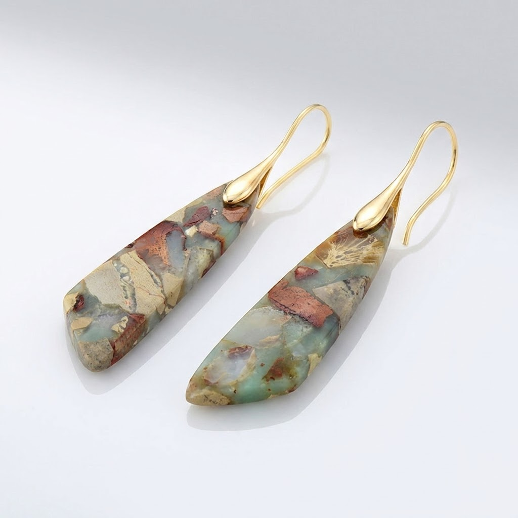 Mosaic Stone Drop Earrings