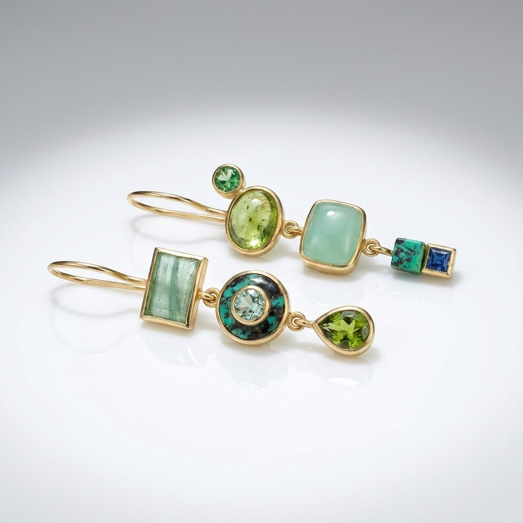 Verde Trio Crystal Earring