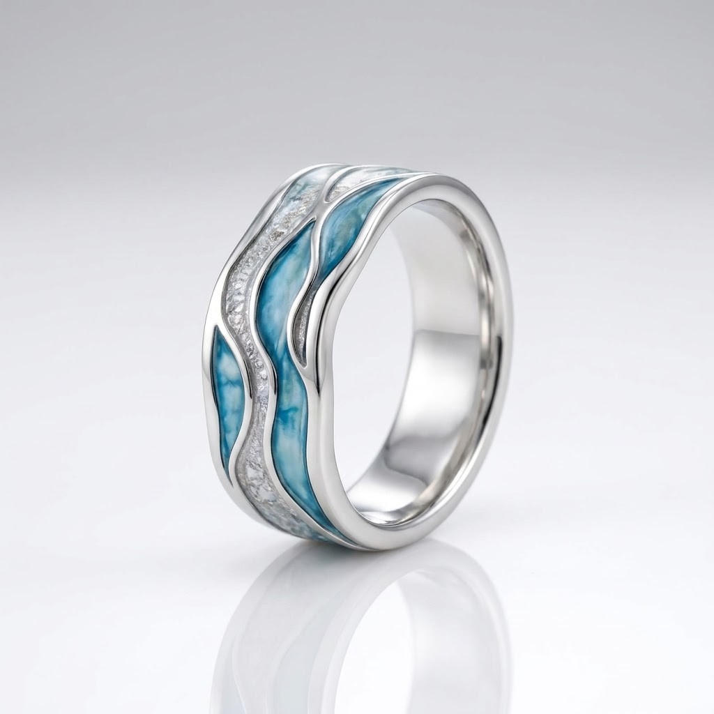 Ocean Waves Band Ring
