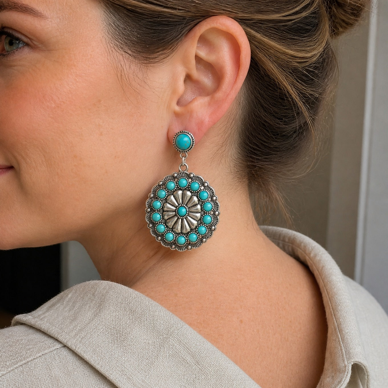 Turquoise Pearl Couture Earrings