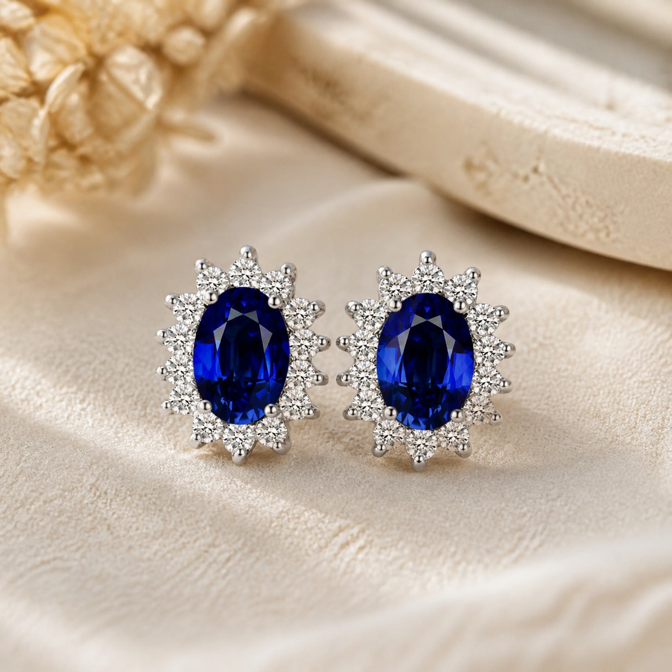 Regal Sapphire Stud Earrings