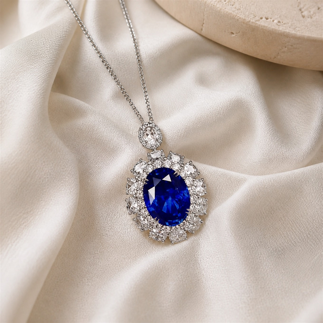 Sapphire White Gold Pendant