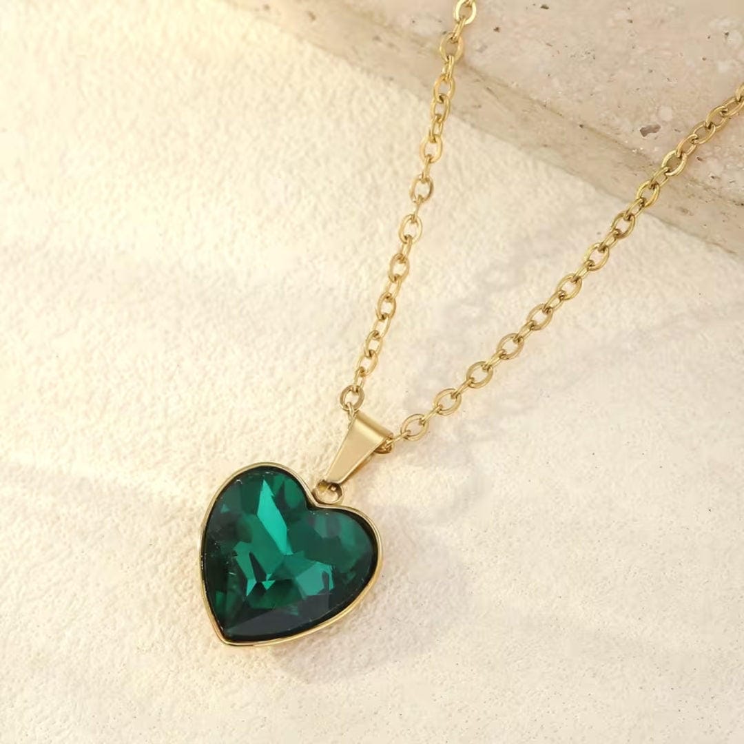 Emerald Heart Pendant Necklace