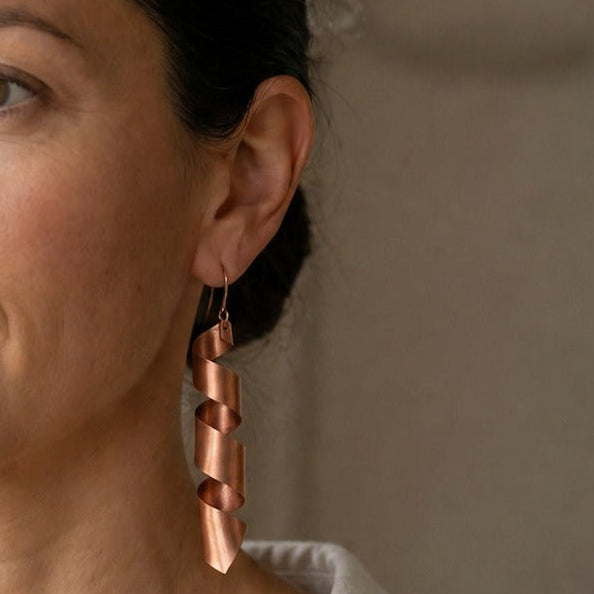 Amber Dusk Copper Earrings