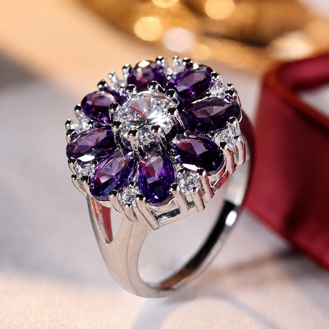 Royal Flower Statement Ring