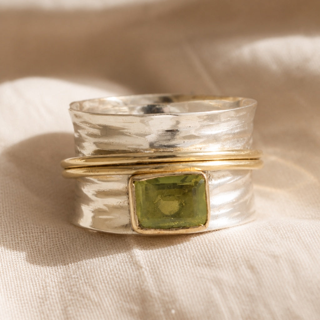 Vintage Double Tone Wide Face Ring