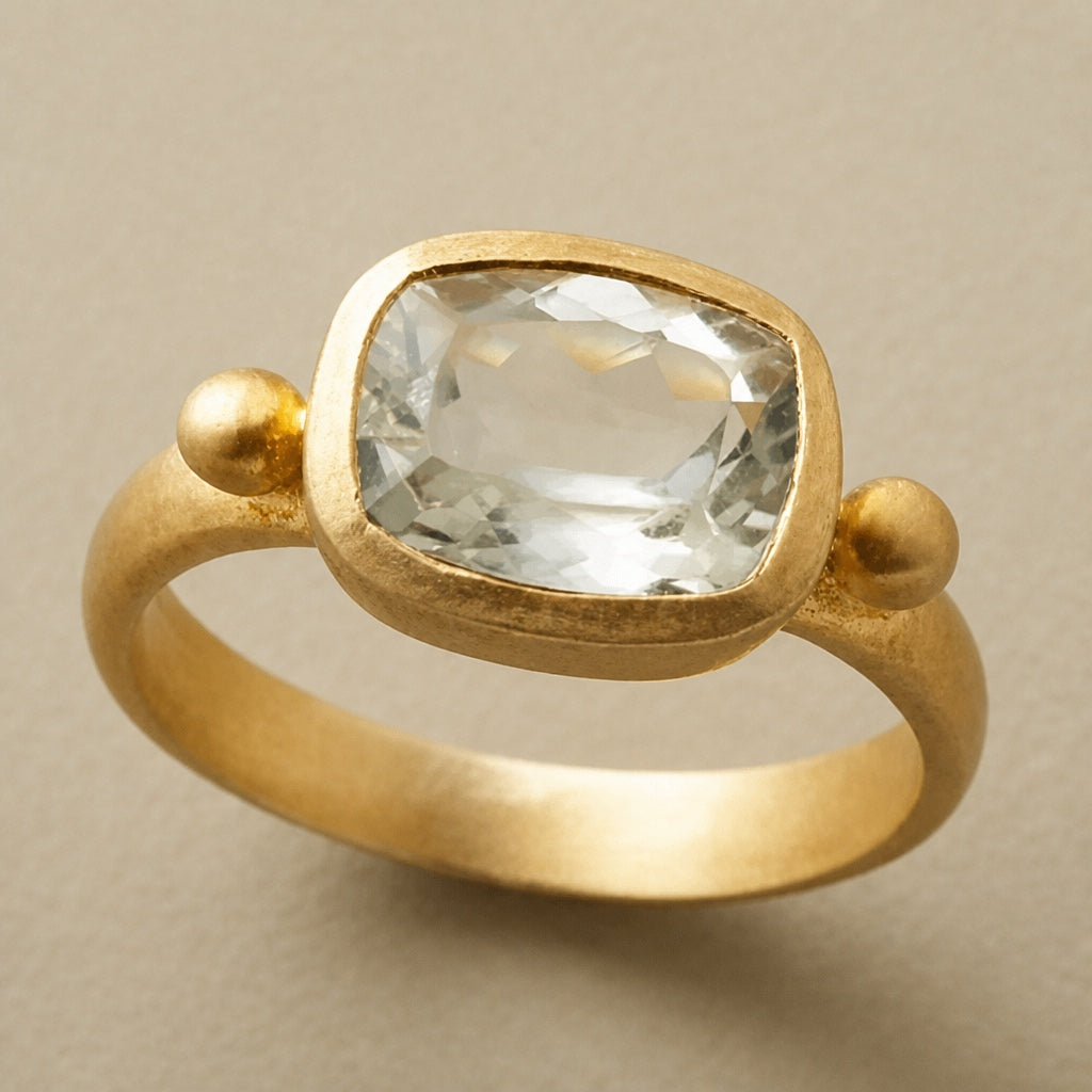 Matte Inlay Statement Ring