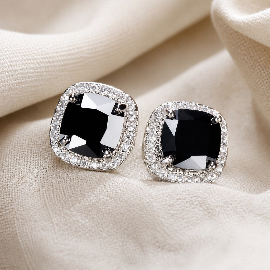 Square Prestige Onyx Earrings