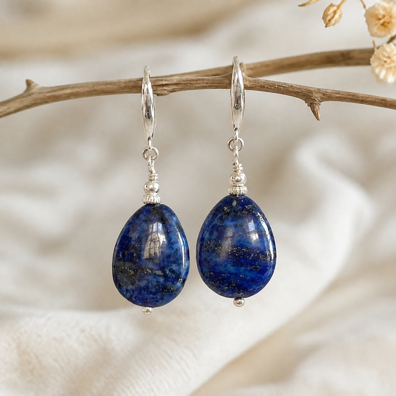 Lapis Lazuli Water Drop Earrings
