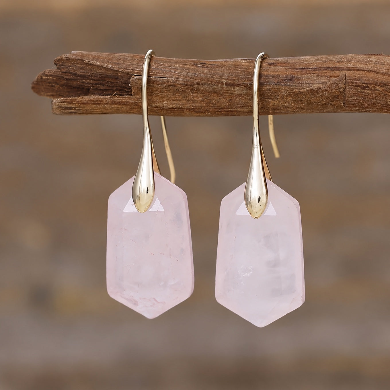 Artisan Faceted Quartz Drop Earrings