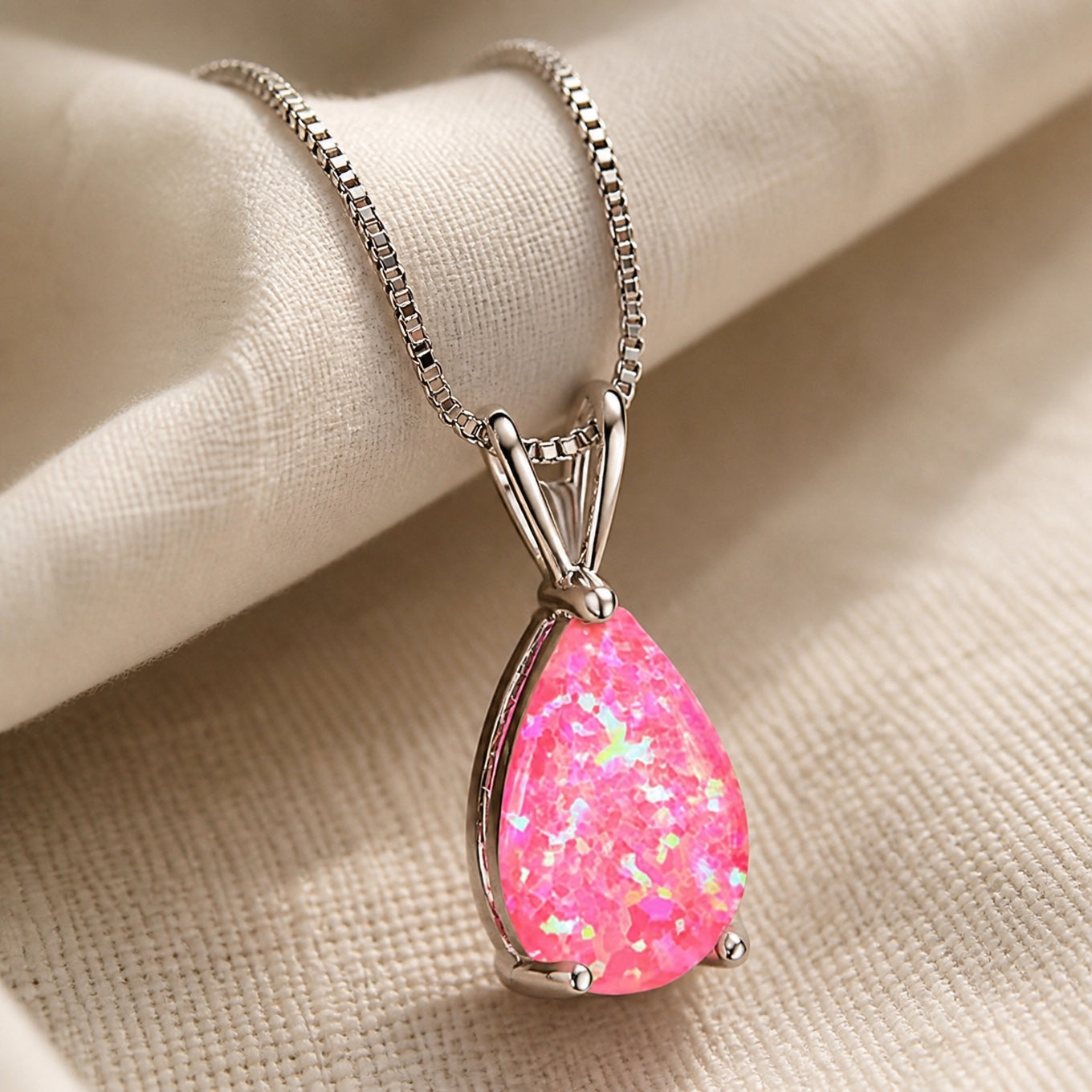 Opal Infinity Pendant Necklace