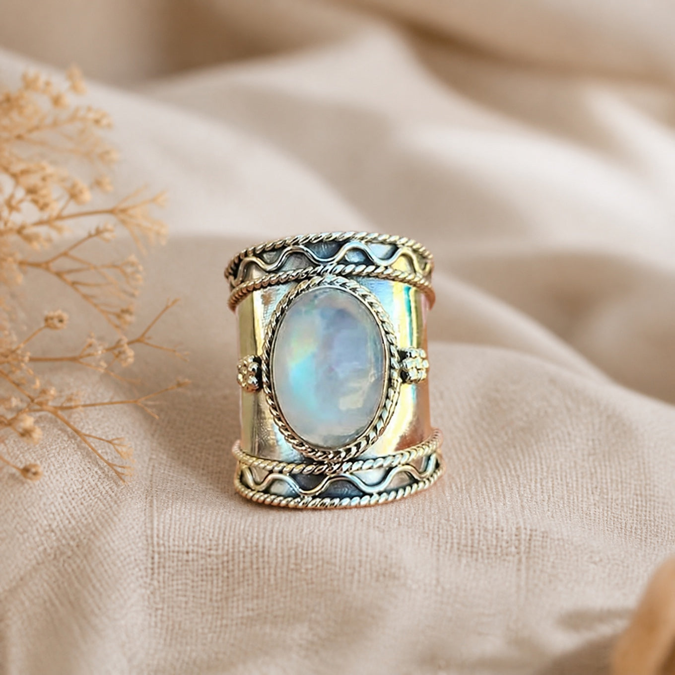 Rusted Ethereal Moonstone Ring