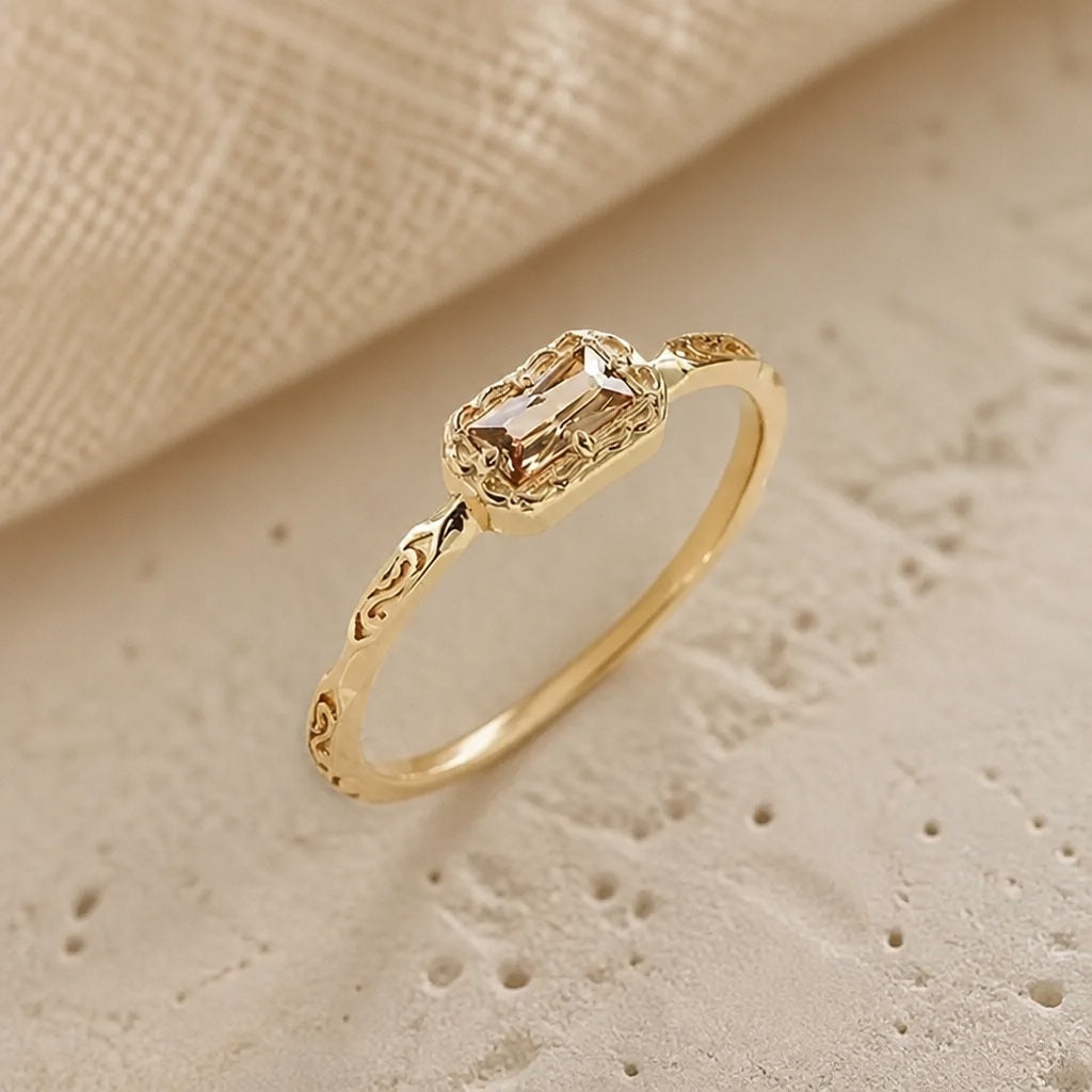Agate Cubic Zirconia Ring