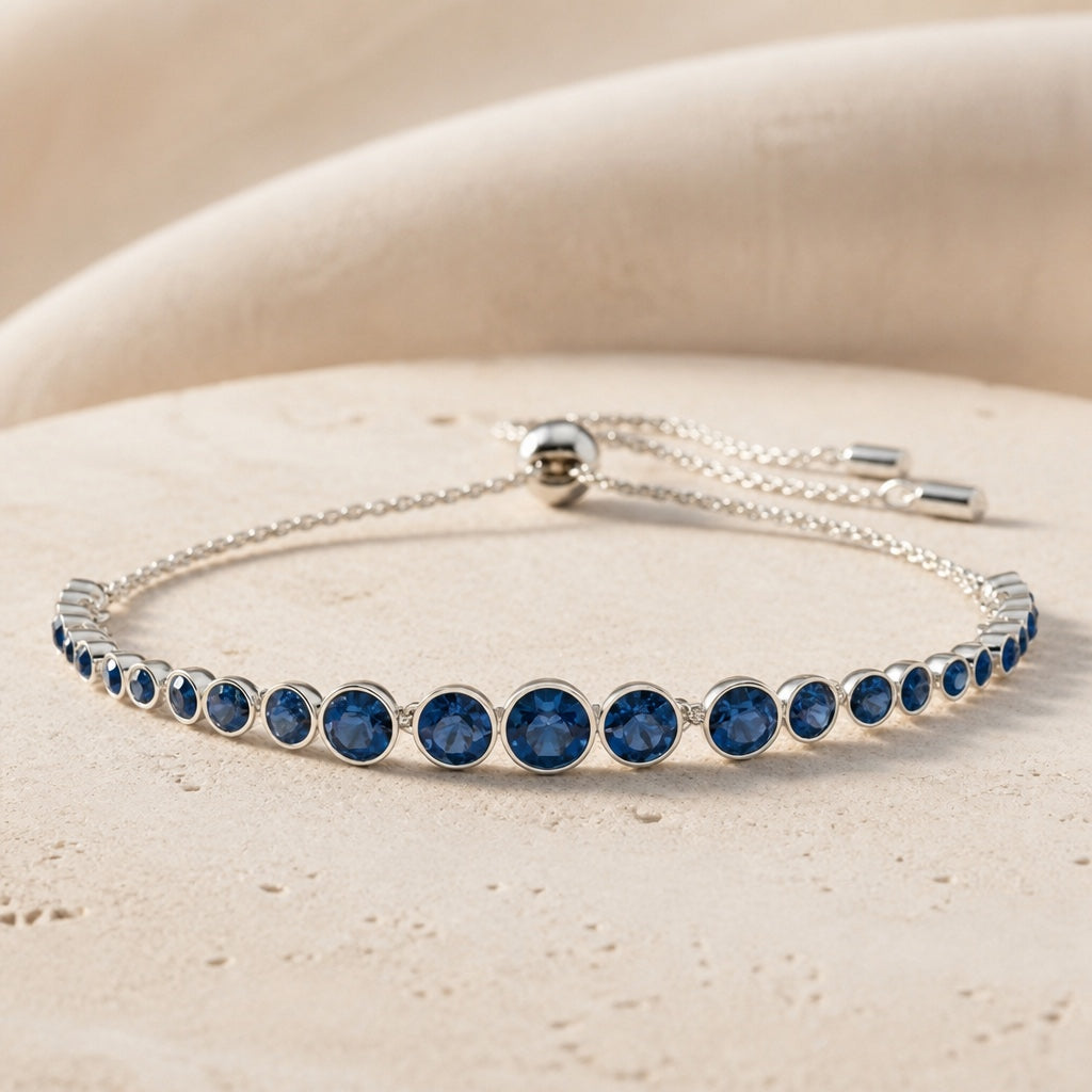 Round Cut Sapphire Tennis Bracelet