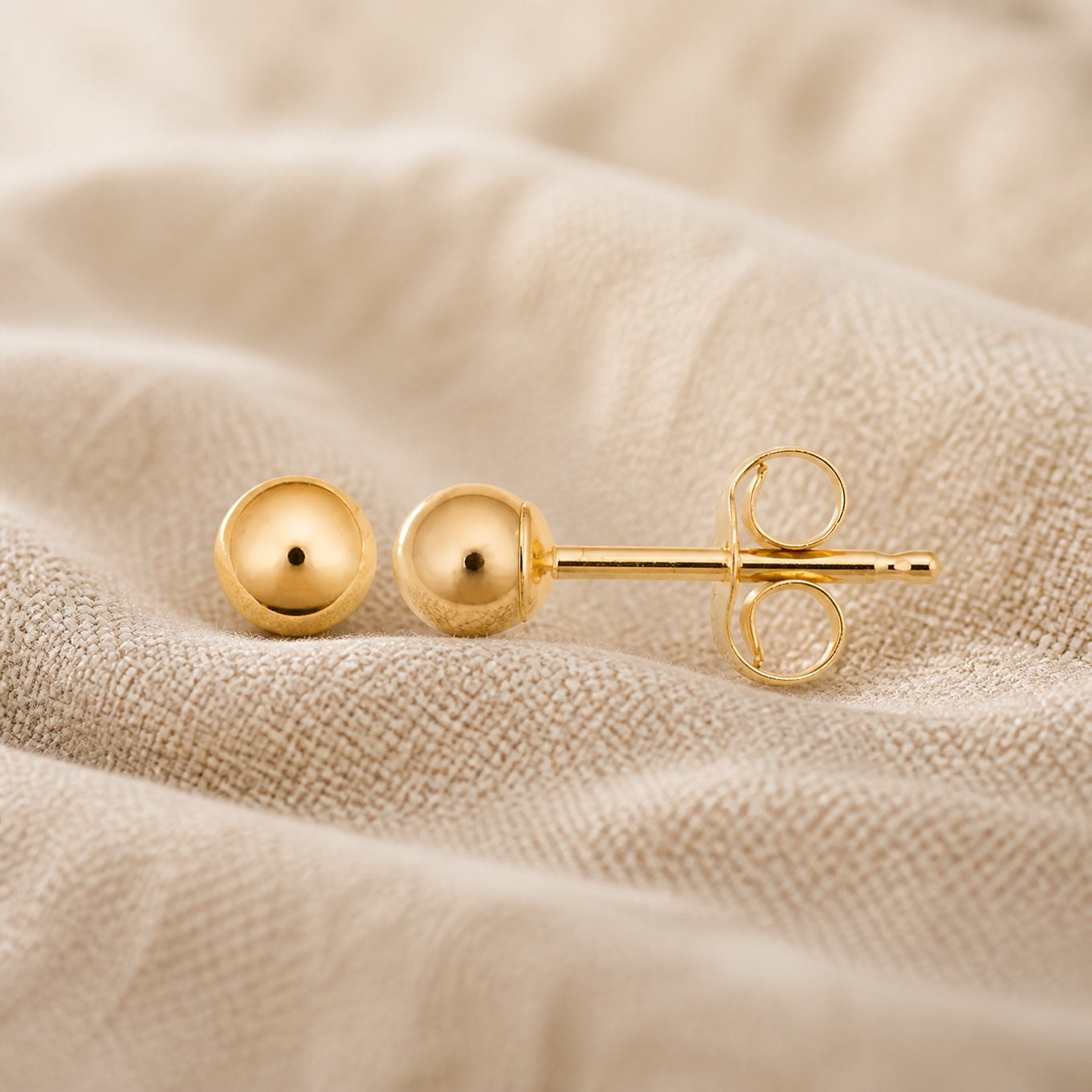 Polished Sphere Stud Earrings