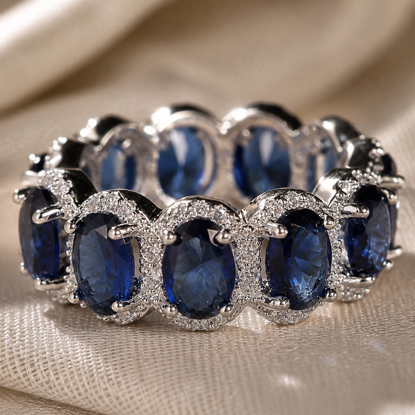 Elena Sapphire Stone Zirconia Ring