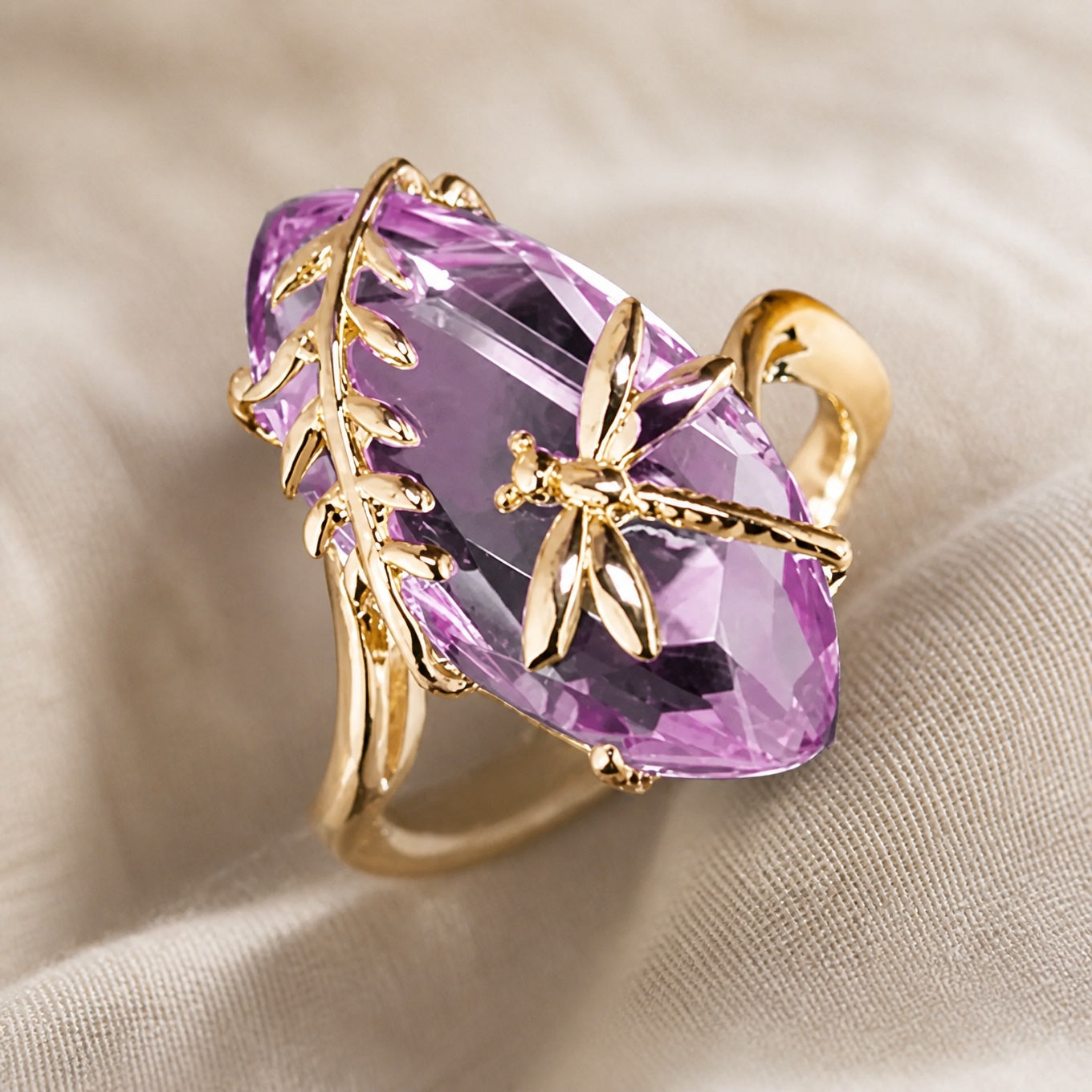 Timeless Dragonfly Crystal Ring