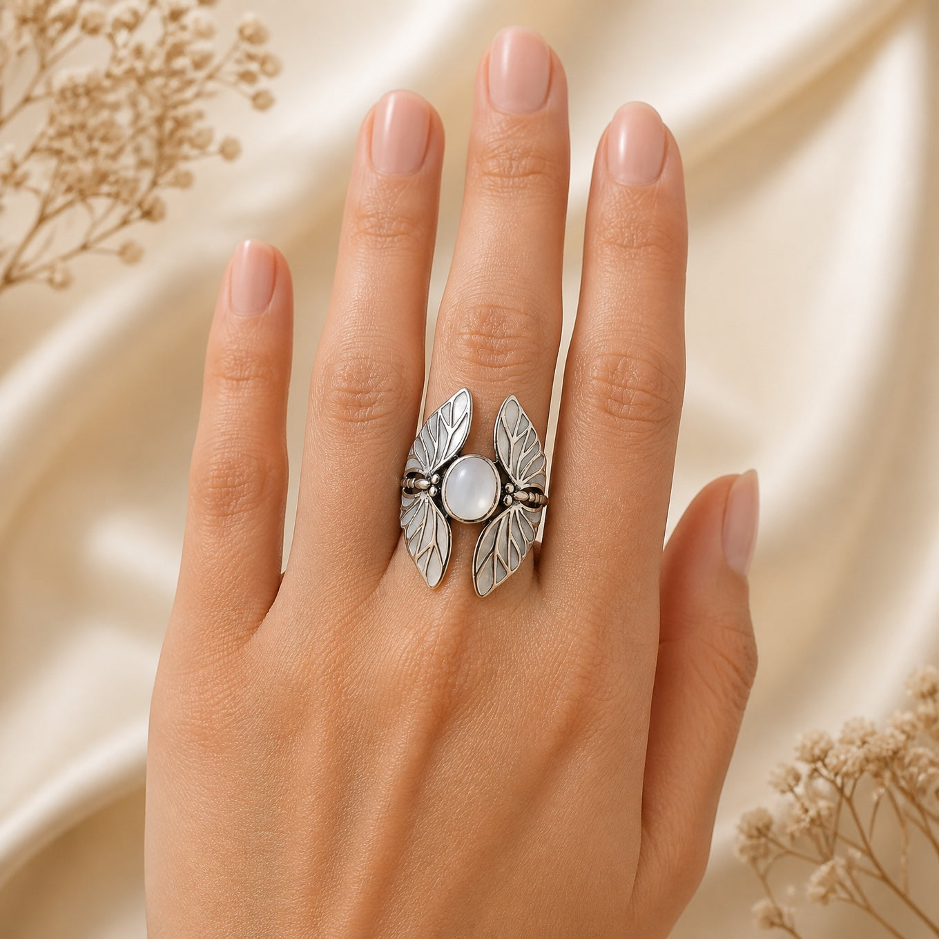 Timeless Moonstone Butterfly Ring