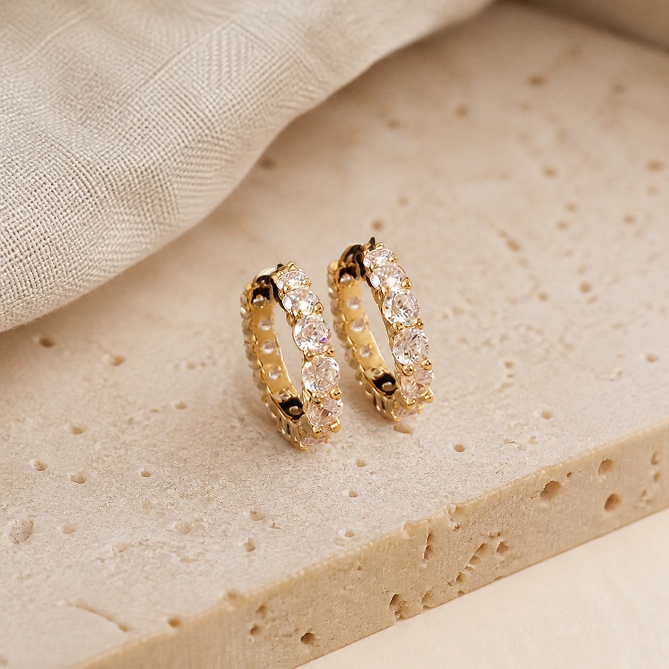 Regal Zirconia Hoop Earrings