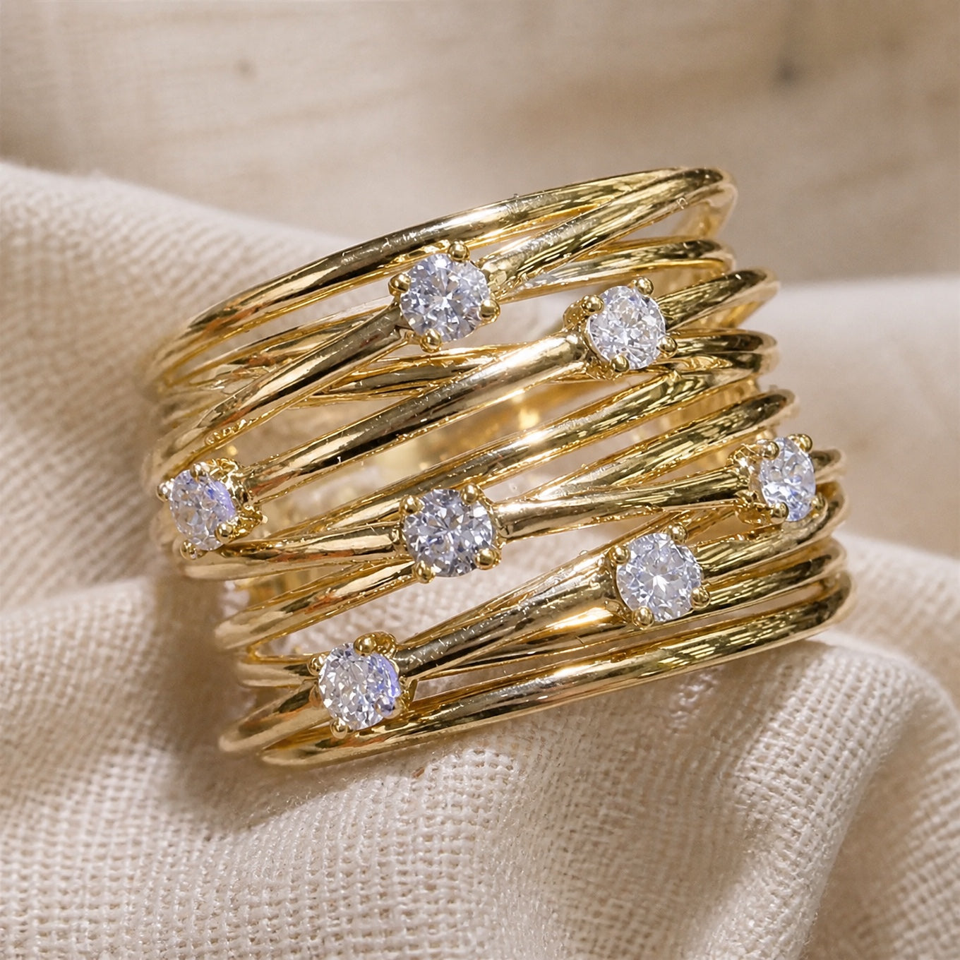Opulent Zirconia Layered Ring