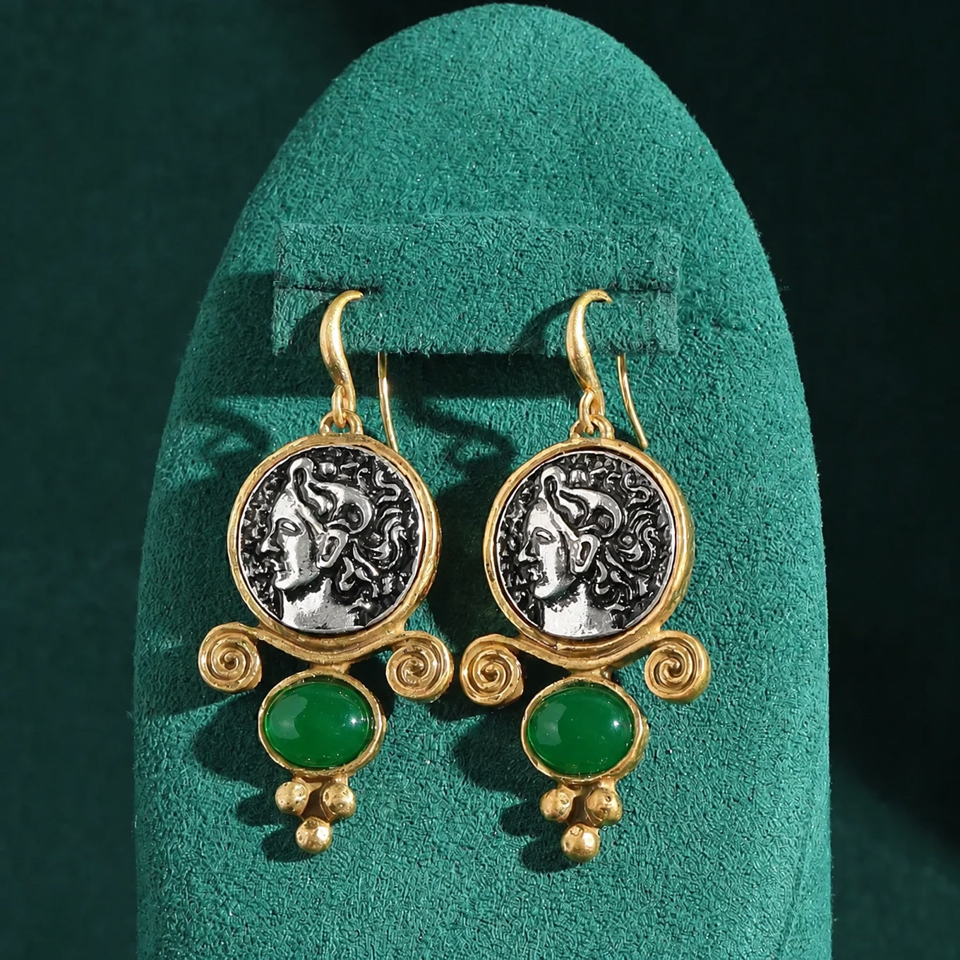 Artistic Carving Pearl Drop Earrings