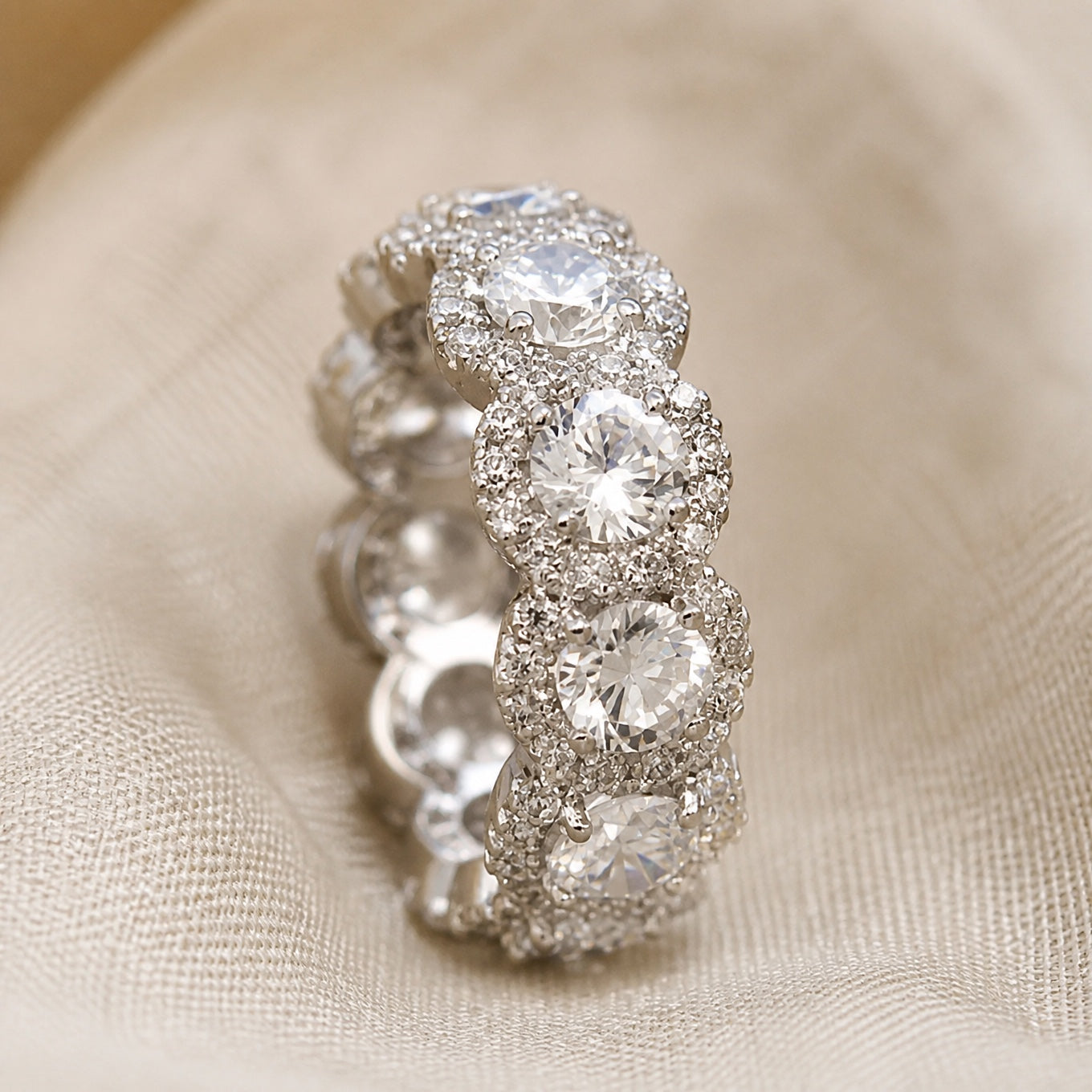 Shimmering Inlaid Zirconia Ring