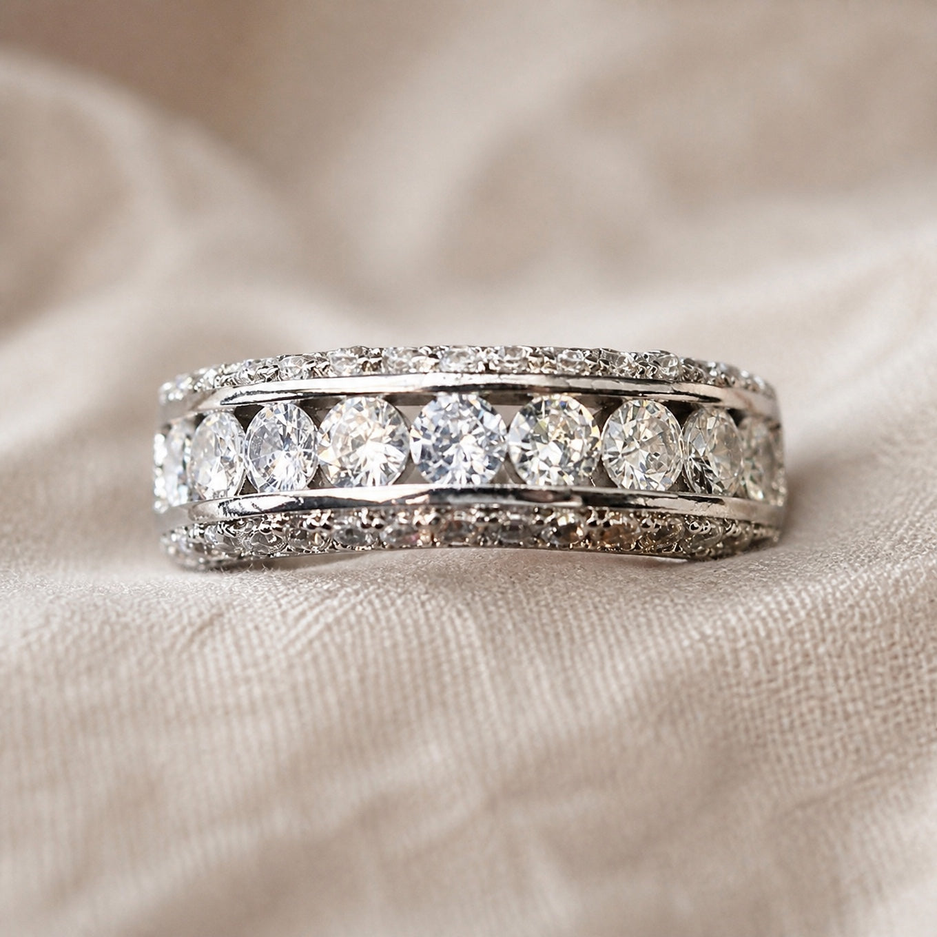 Chunky Paved Zirconia Ring