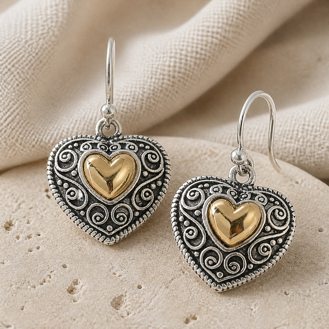 Vintage Bohemian Heart Earrings
