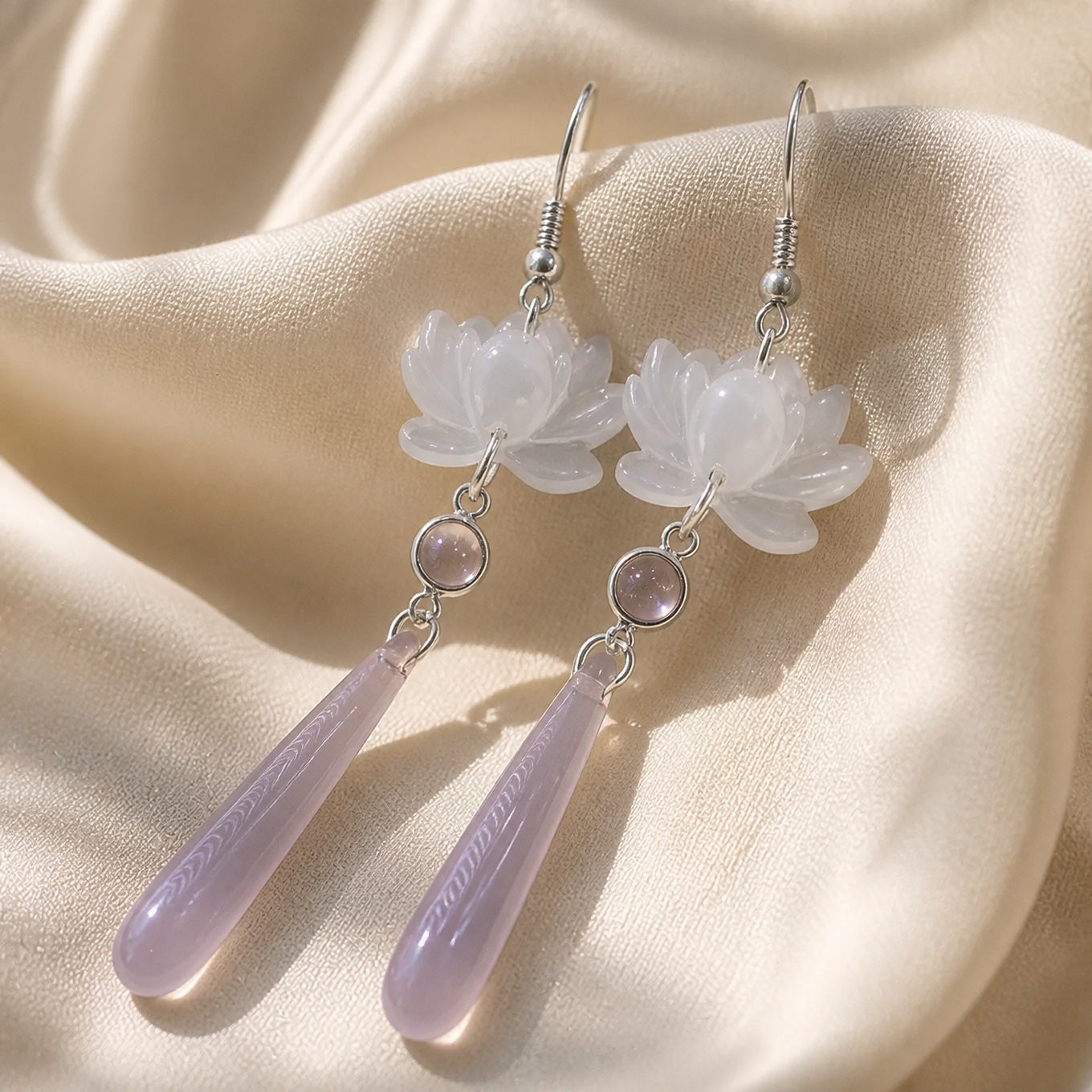 Floral Tassel Dangle Earrings