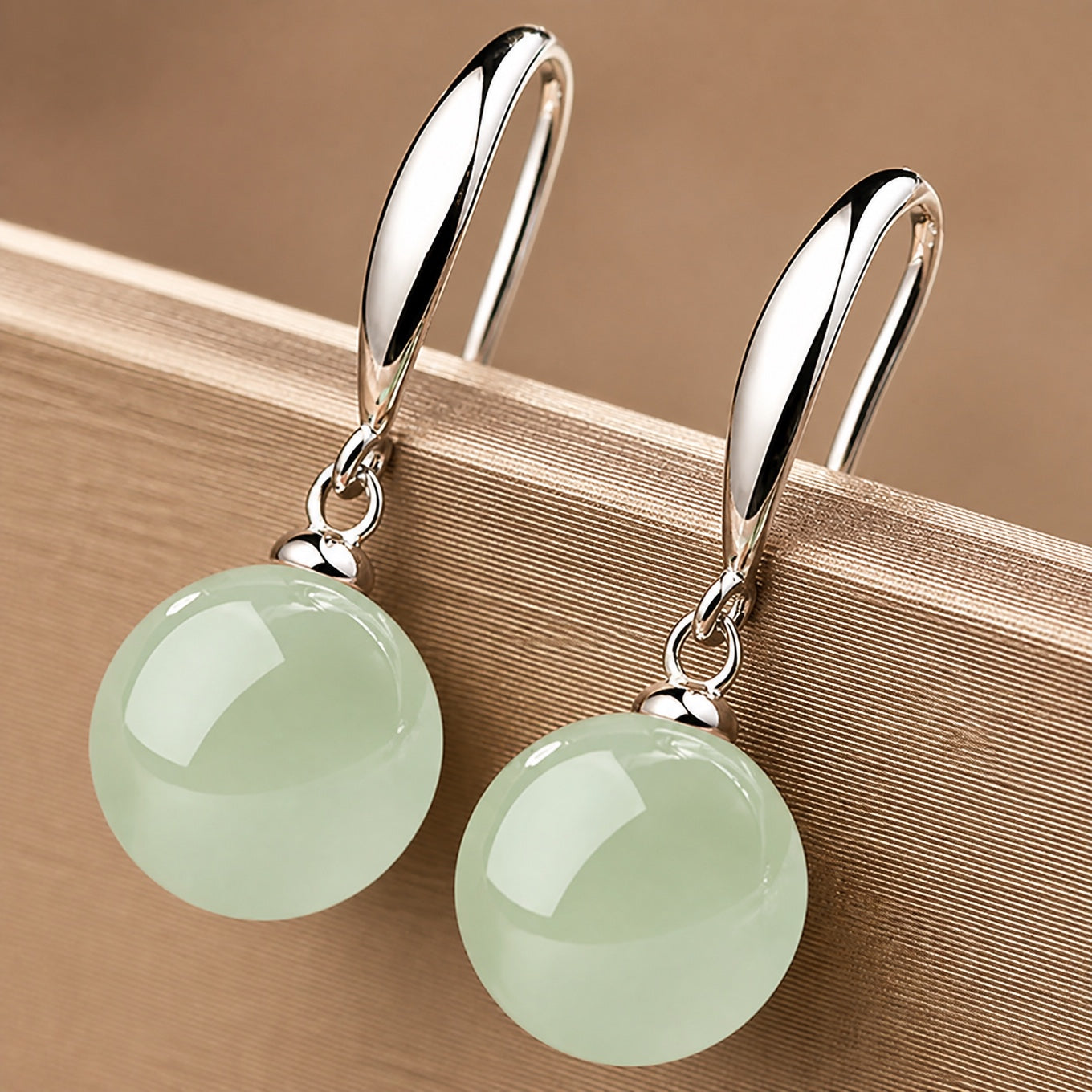 Graceful Jade Orb Earrings