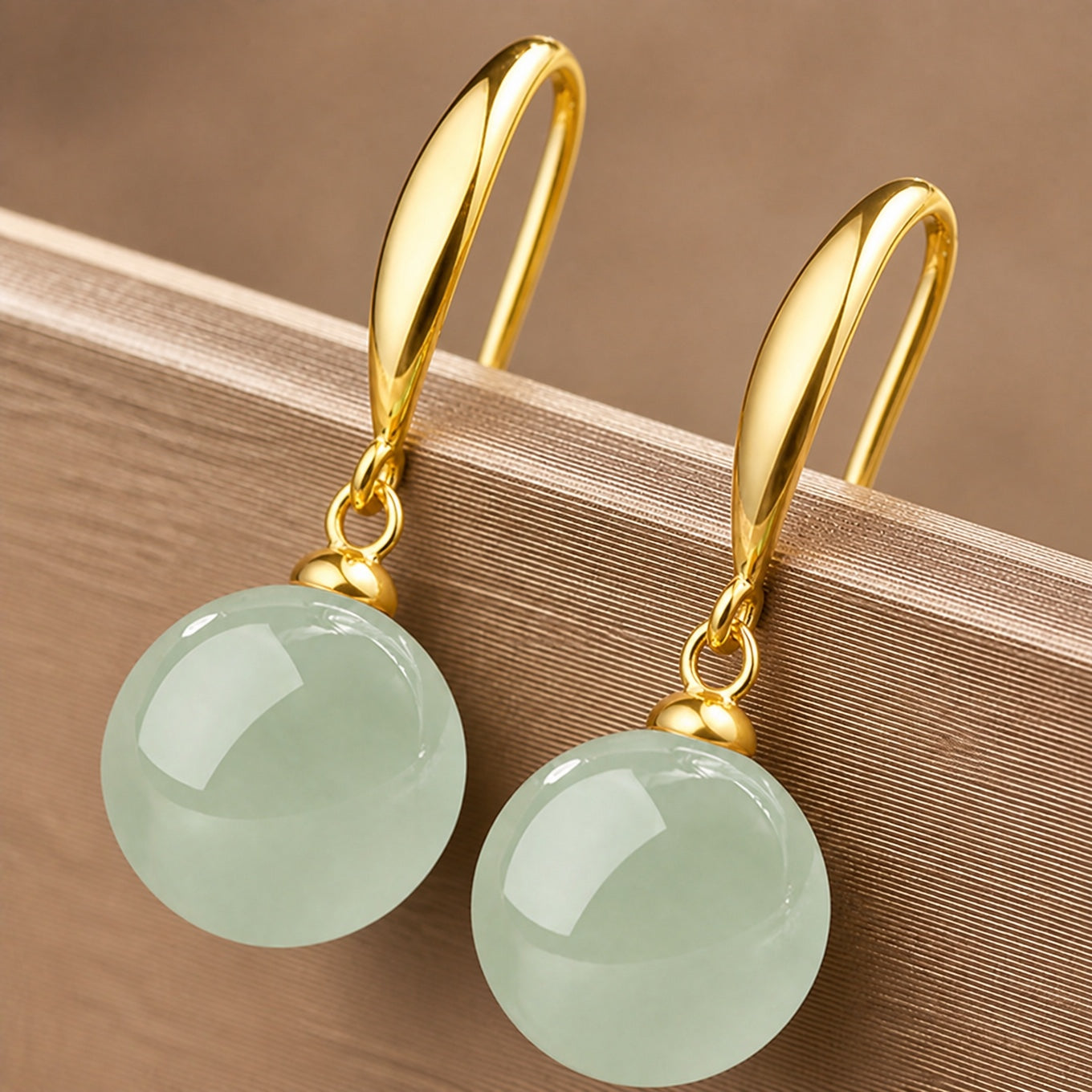 Graceful Jade Orb Earrings