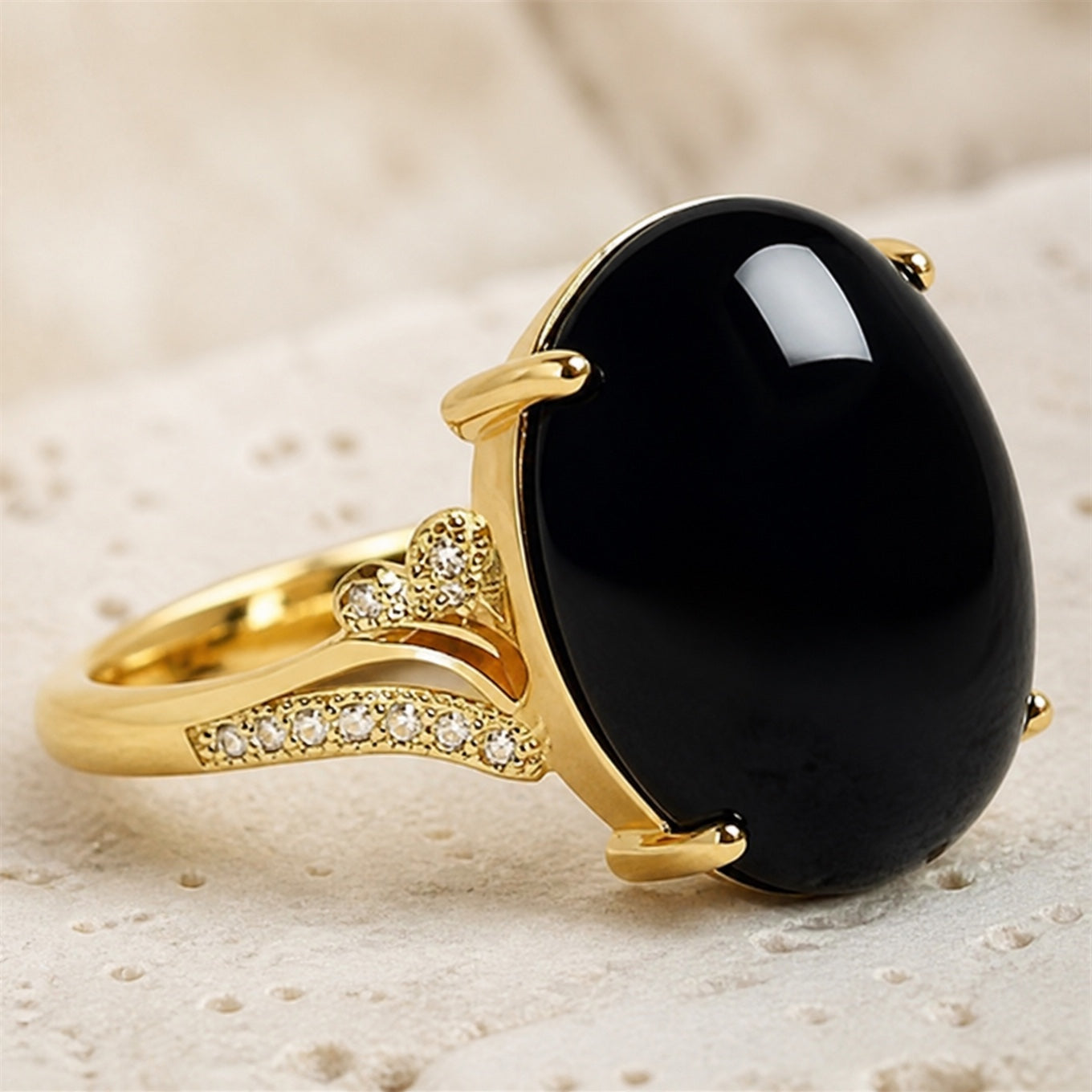 Oval Jade Zirconia Ring