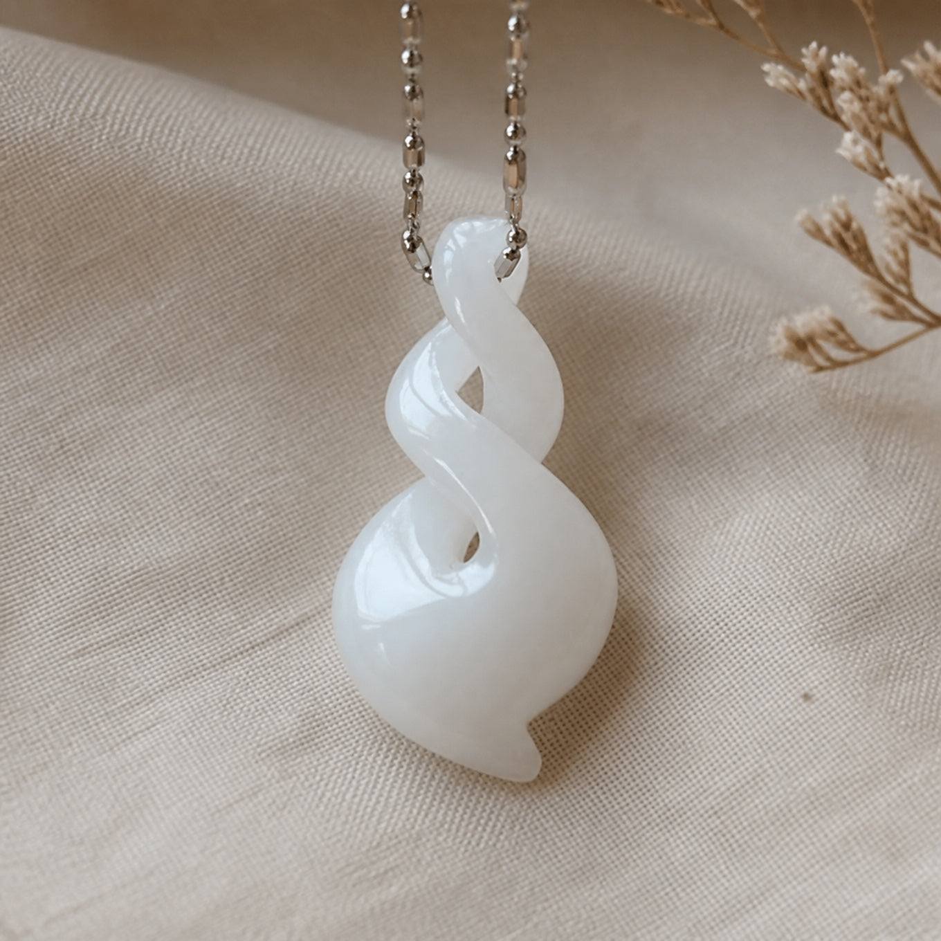 Carved Swirl Jade Pendant