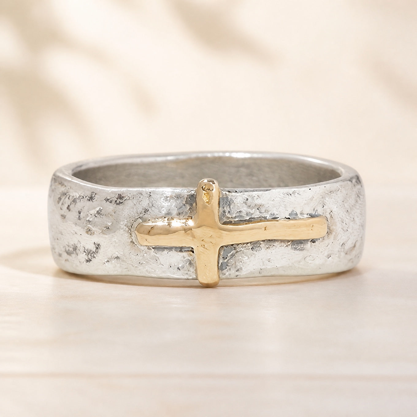 Boho Rock Band Cross Ring