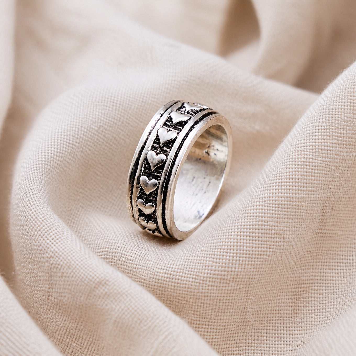 Vintage Boho Heart Ring
