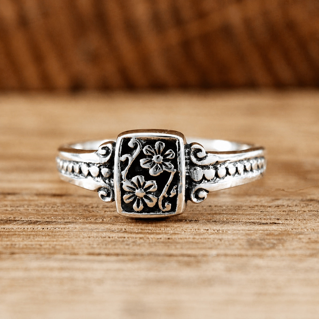 Refined Boho Floral Ring
