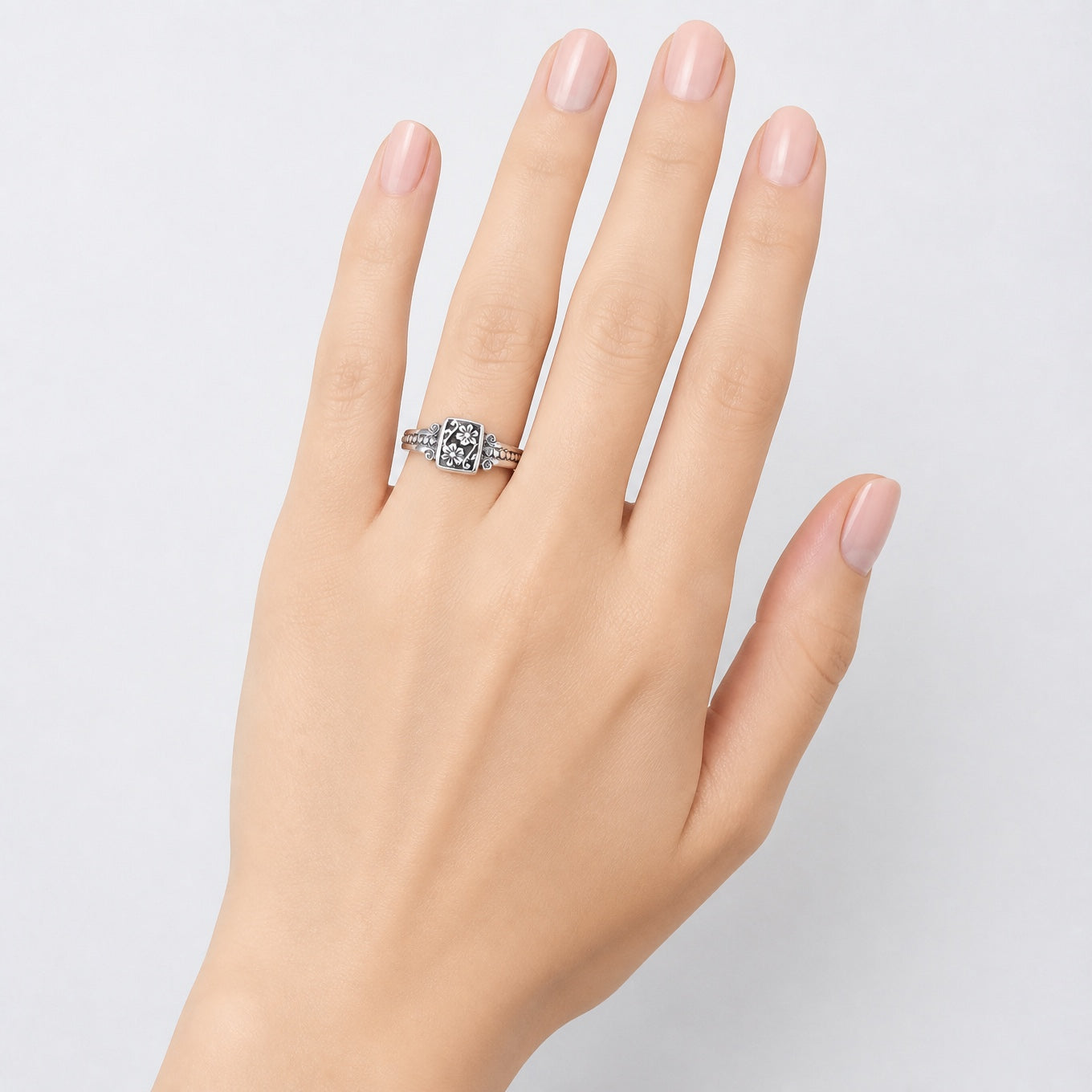 Refined Boho Floral Ring