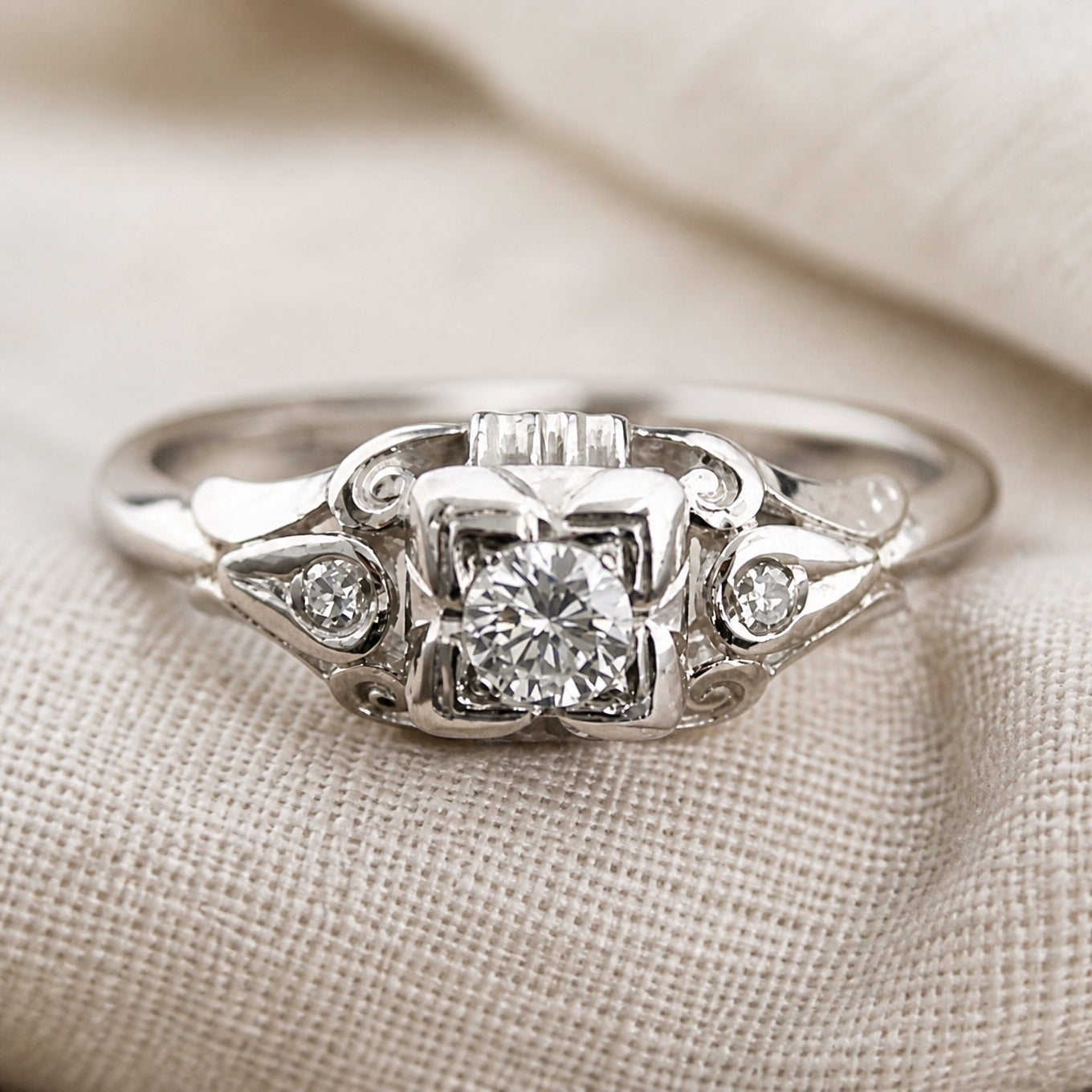 Silver Crystal Elegant Ring