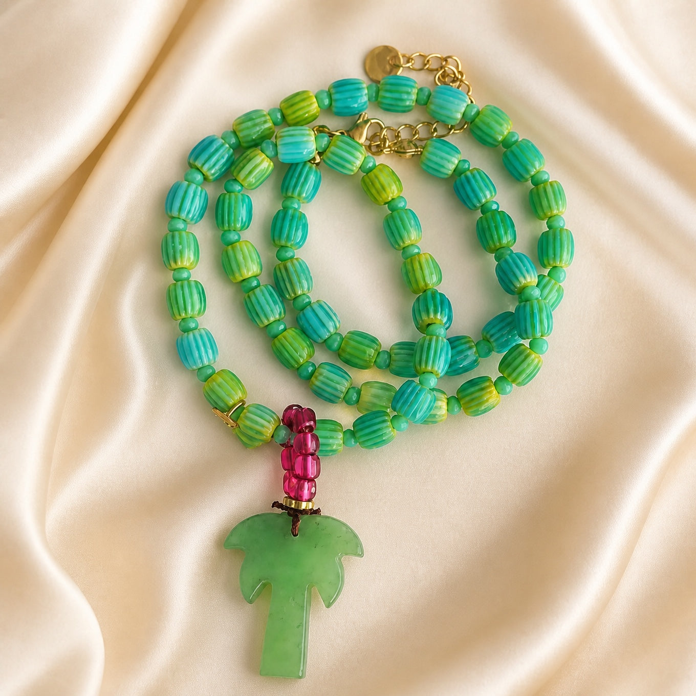 Trendy Pumpkin Beads Necklace