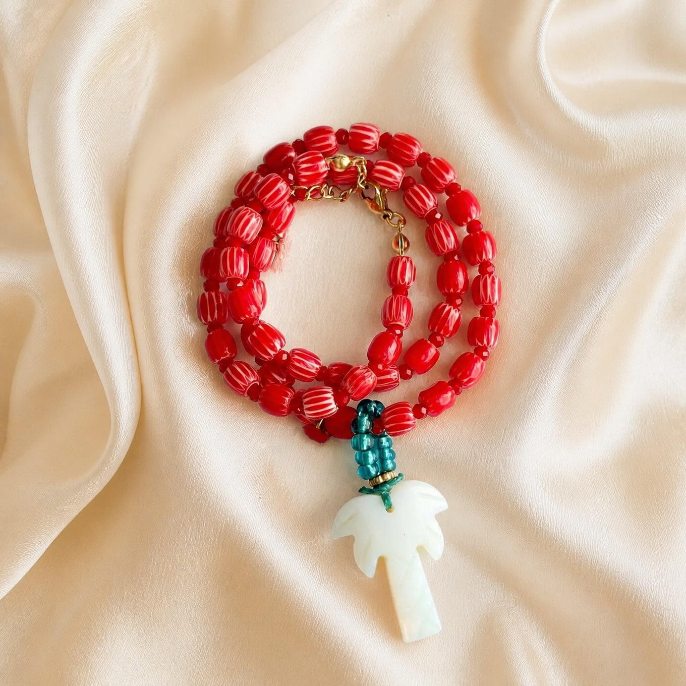 Trendy Pumpkin Beads Necklace