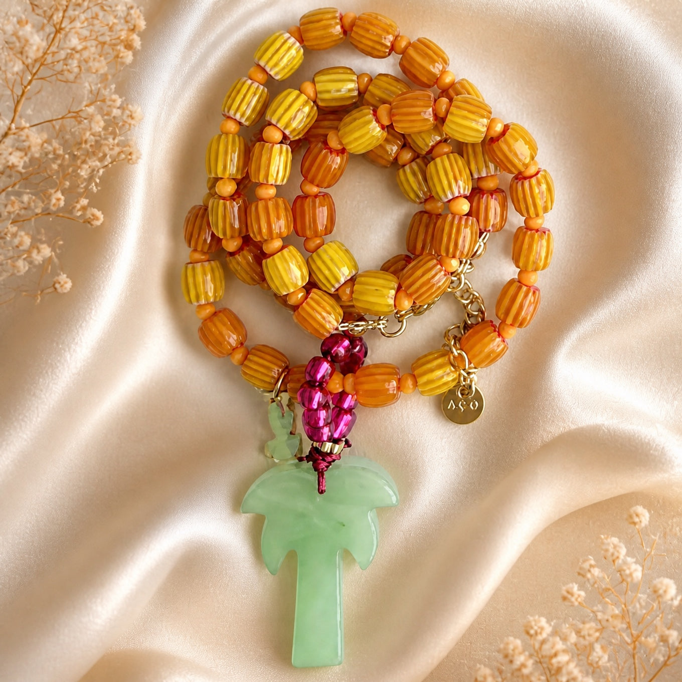 Trendy Pumpkin Beads Necklace
