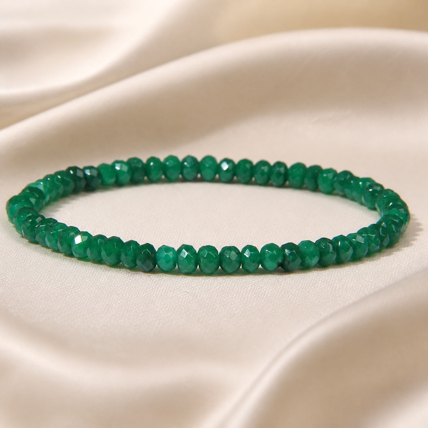Faceted Jade Stone Bracelet