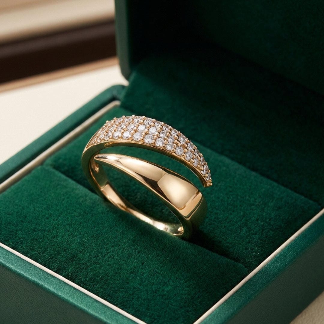 Sleek Crossover Wrap Ring
