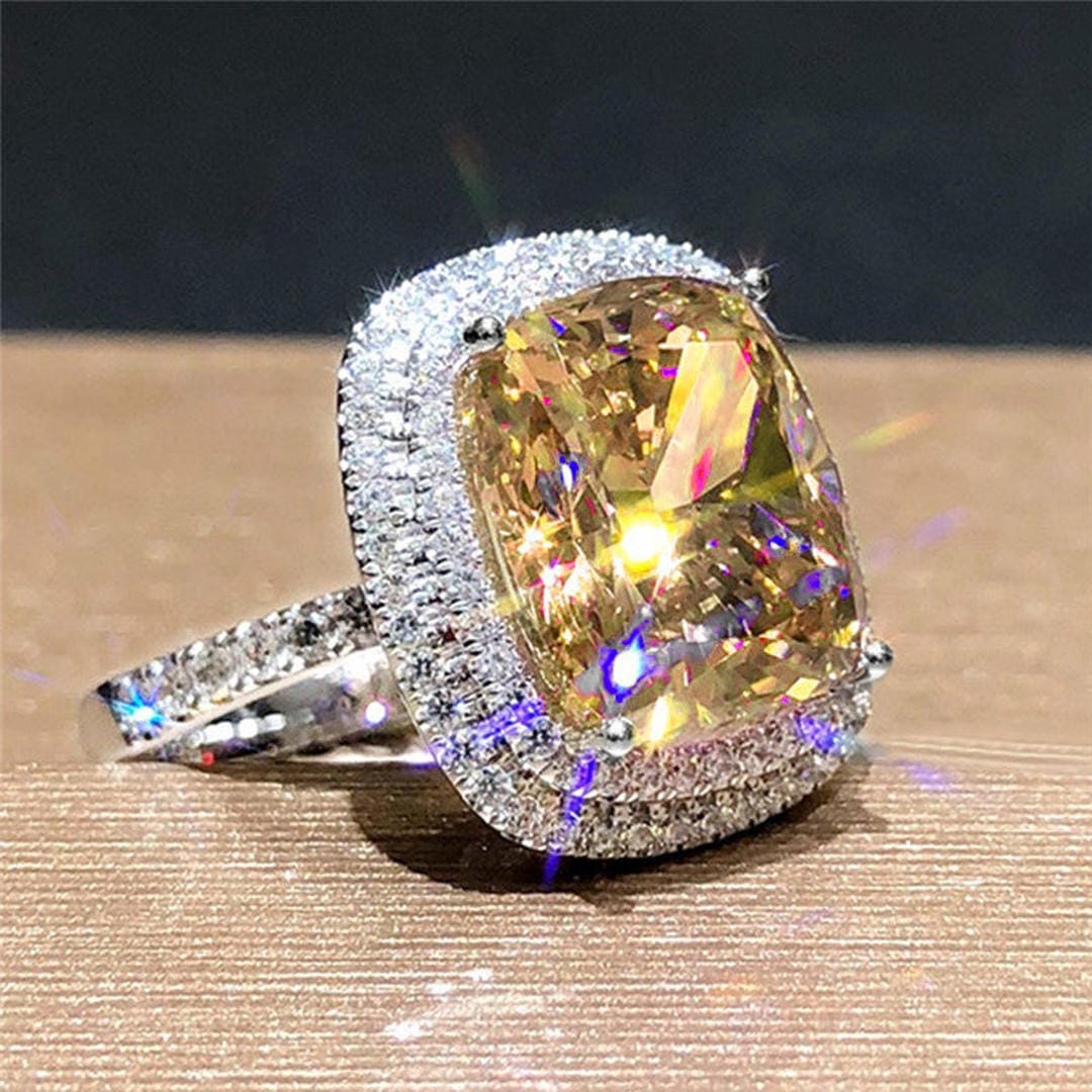 Cushion Halo Statement Cocktail Ring
