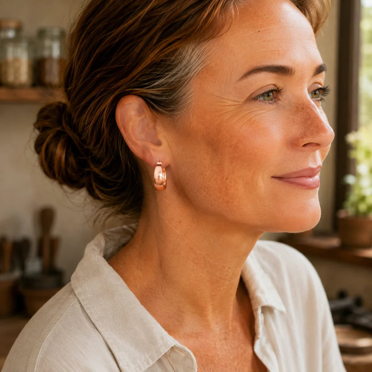 Ember Loop Copper Earrings