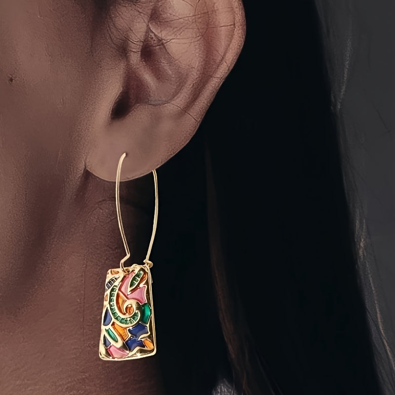 Colorful Enamel Drip Glaze Earrings
