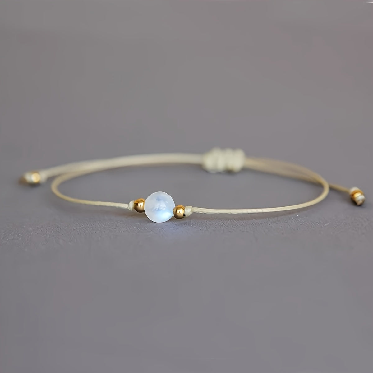 Minimalist Moonstone Happy Bracelet