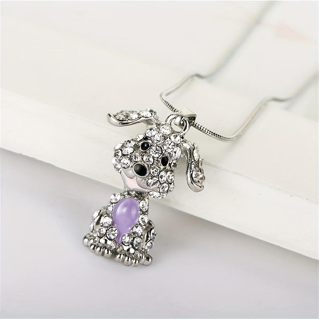 Zirconia Puppy Pendant Necklace